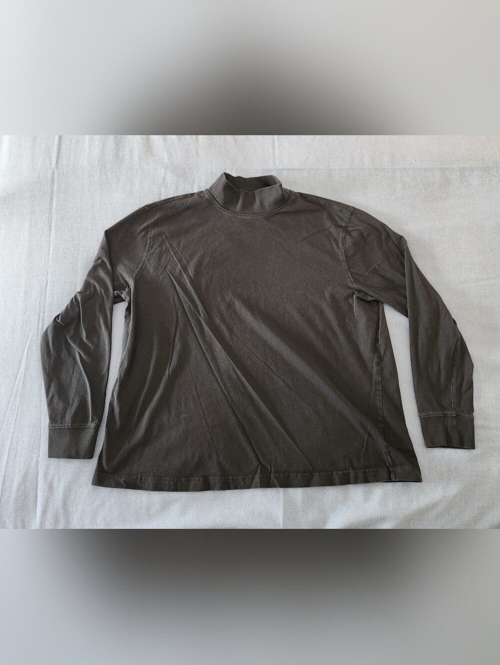 Lands' End Big Kids/Youth Black Mock Neck Long Sleeve Tee